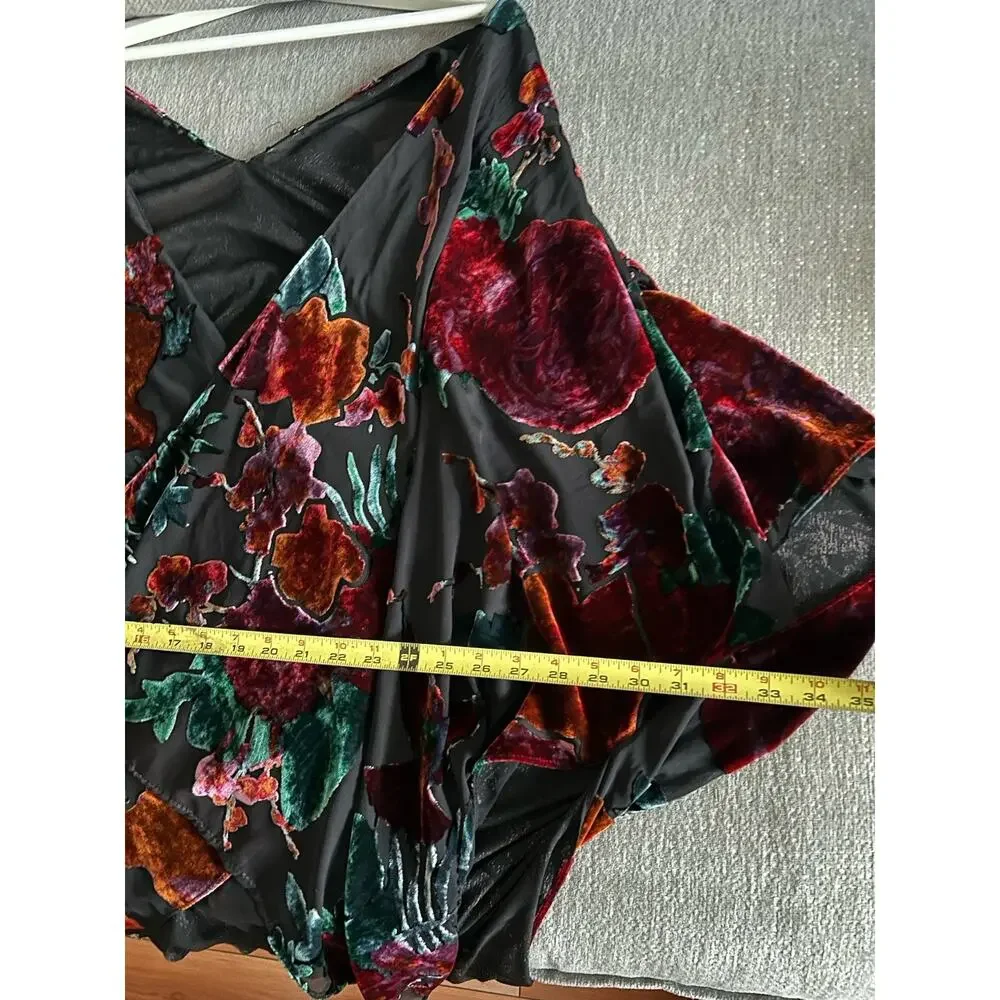 Vtg Velvet Burnout Floral Bohemian WhimsyGoth Kimono One Size Vampy Leopard - Picture 6 of 13